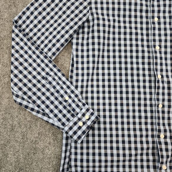 Ben Sherman Shirt Mens 15 15.5 Blue Gingham Plaid Long Sleeve Casual Button Up - Picture 8 of 15